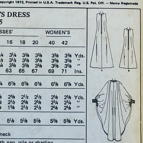 1970s Sleeveless Dress with Caftan Float Sewing Pattern McCalls 3413 Size 16 FF - Picture 7 of 10